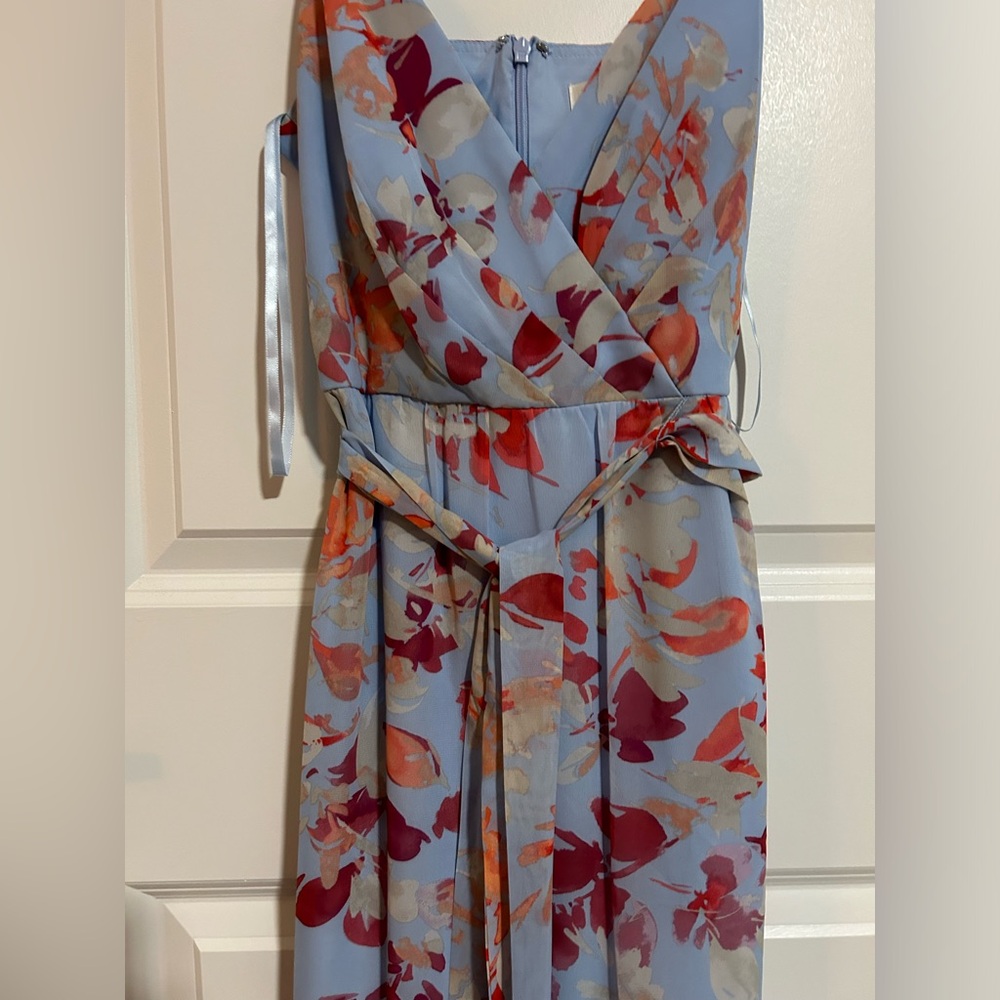 NWT Eliza J Women's V-Neck Floral Ruffle Hem Maxi Dress size 6 - Picture 7 of 9
